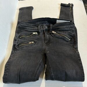 Rag & Bone Black Skinny Zipper Jeans